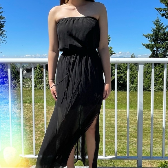 Guess Maxi Dress Black Mesh XS - Picture 1 of 7